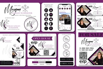 do real estate signature logo design with brand identity kit