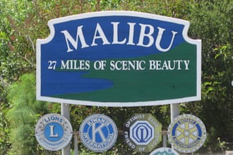 take Photo In Front of MALIBU Sign with Your Message or Url