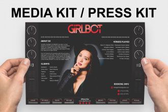 design personalized press kit, epk, media kit for your business
