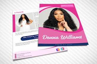 design clickable author, speaker one sheet, press media kit, epk, pitch deck