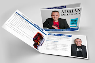 design author or speaker one sheet, media kit, pitch deck, press kit, epk