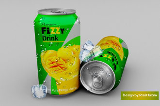 design an aesthetic graphics for your beverage cans or soda can