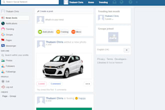 code a social network like facebook