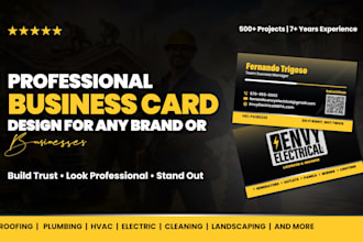 design modern business card for home service and contractor businesses