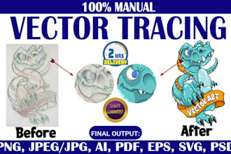 do hand drawing into digital art and vector tracing