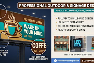 design professional billboard, signage, and outdoor banners