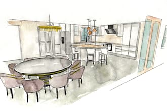 sketch your house interior