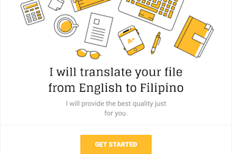 do excellent quality translation from english to filipino