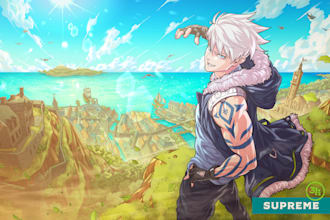 make illustration in anime or manga style