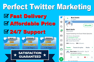 do perfect twitter marketing and management