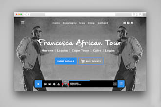 design a music website for an artist, dj or producer