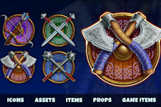 create 2d props, icons, objects, assets and game items