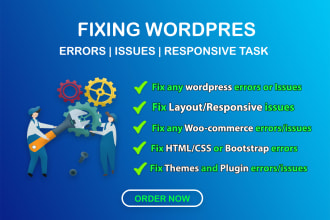 fix wordpress bug or HTML CSS responsive issues in 24 hours