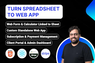 turn excel and google sheets into web app, dashboard, calculator