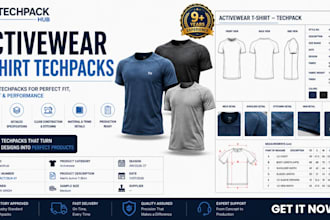 create professional activewear t shirt tech packs for men production