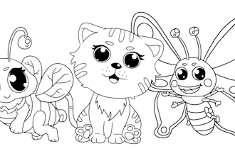 do line art for your kids or adult coloring book