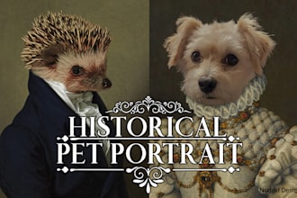 create custom royal historical pet portrait