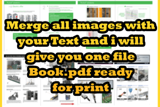 merge your images with your text for make your PDF book