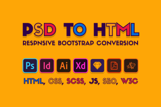 convert psd to html bootstrap