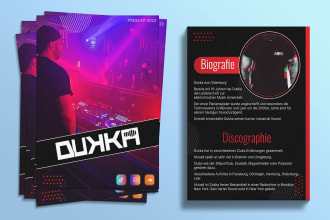 design official press kit, social media kit, epk for dj, artist, influencer