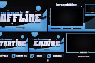 design mixer or twitch overlay and logo for your stream