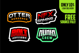 design text logo for esports team, youtube, twitch