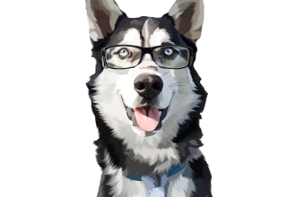 draw your pet potrait vector under 24 hours with my style