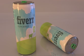 create a 3d soda can with your logo
