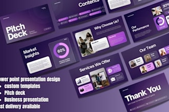 design a business powerpoint , and pitch deck presentation