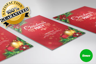 design amazing christmas party flyer, christmas  invitation card