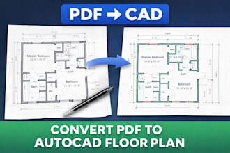 convert PDF to autocad floor plan with accurate drafting