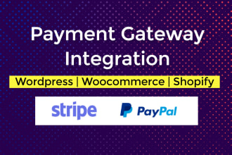 integrate stripe or paypal payment gateway with woocommerce