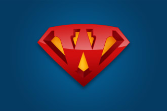 design 3d custom superhero superman logo