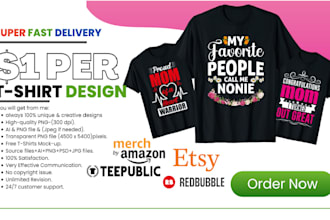 do best t shirt designs for etsy, teespring, redbubble, merch by amazon