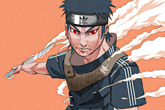 draw anime or manga concept art character illustrations