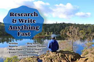 research and write anything fast, articles, reports, whitepapers, blogs and more