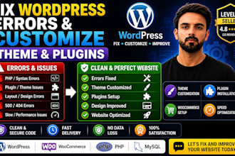 fix wordpress errors and customize theme and plugins