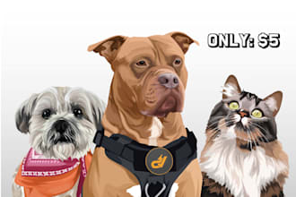 draw vector animal illustration pet of you