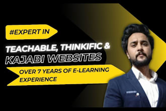 create teachable, thinkific and kajabi online course website