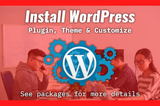 install wordpress, setup theme and customize, config plugin