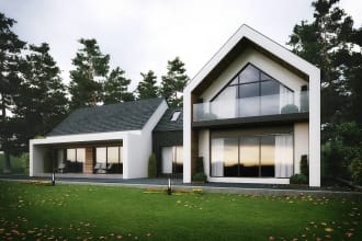 do house exterior architectural 3d rendering