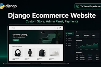 build a django ecommerce website with custom admin panel