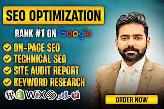 do onpage SEO technical optimization, website wordpress wix shopify squarespace