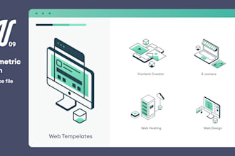 design a set of isometric icons for UI design