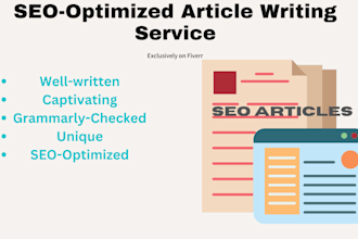 write SEO articles and blogs for you