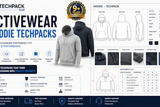 create professional hoodie tech packs for garment production