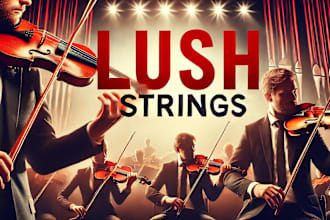 create lush strings, orchestra film score, with violin cello, background music