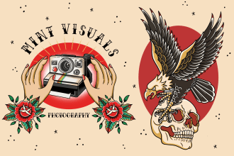 create custom logo old school traditional tattoo design