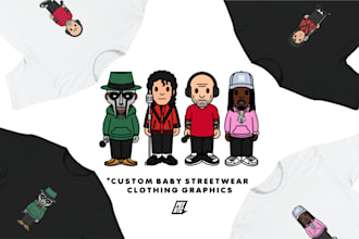 draw awesome bape baby milo character for clothing and merchandise