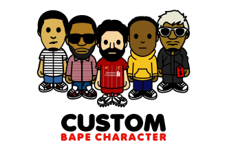 draw awesome bape baby milo character style potrait
